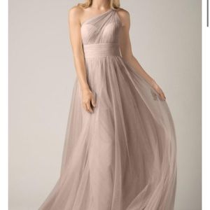 Wtoo by Watters one shoulder bridesmaid dress. Style 858 color blush. Size 15.